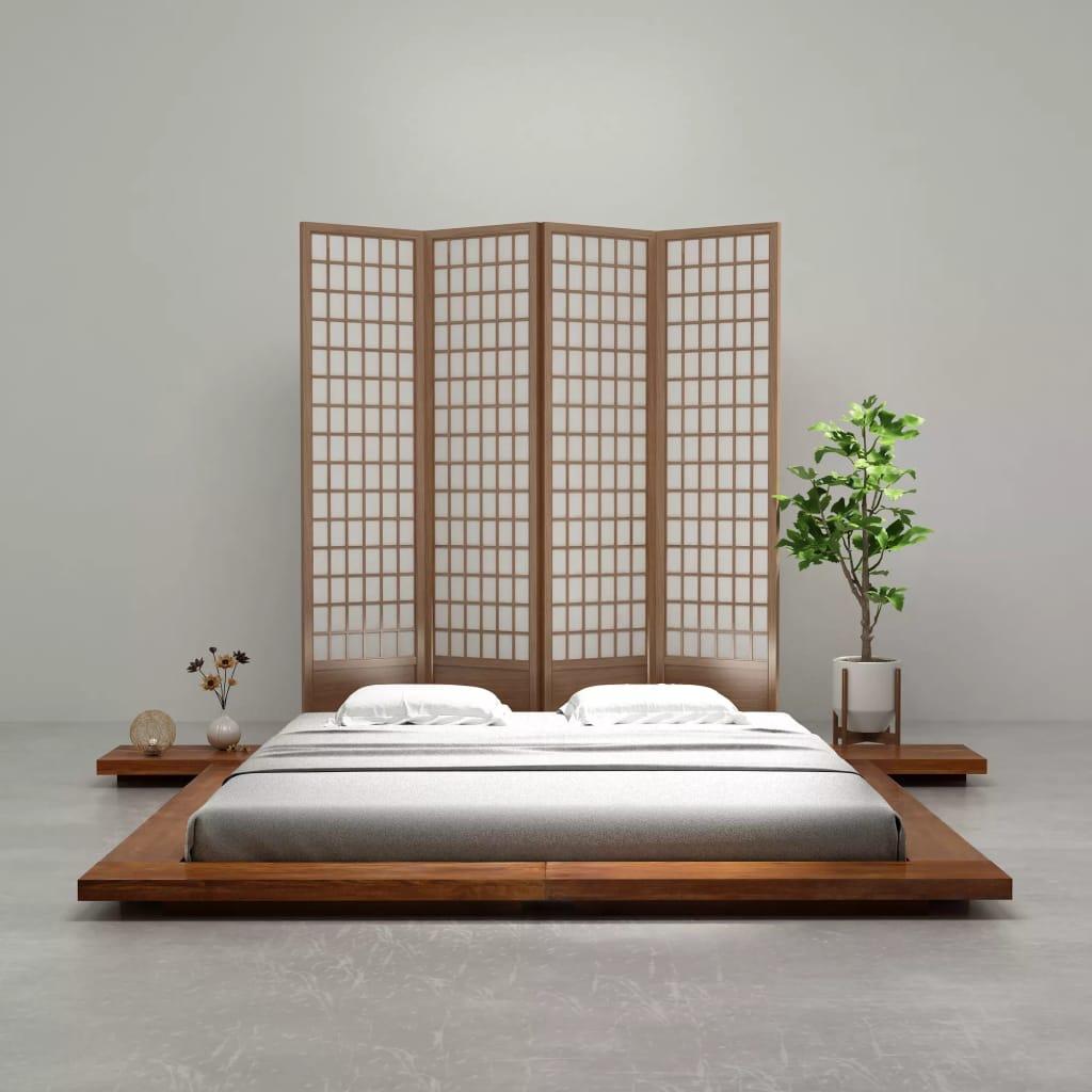 Japanese Style Futon Bed Frame Solid Wood 180x200 cm