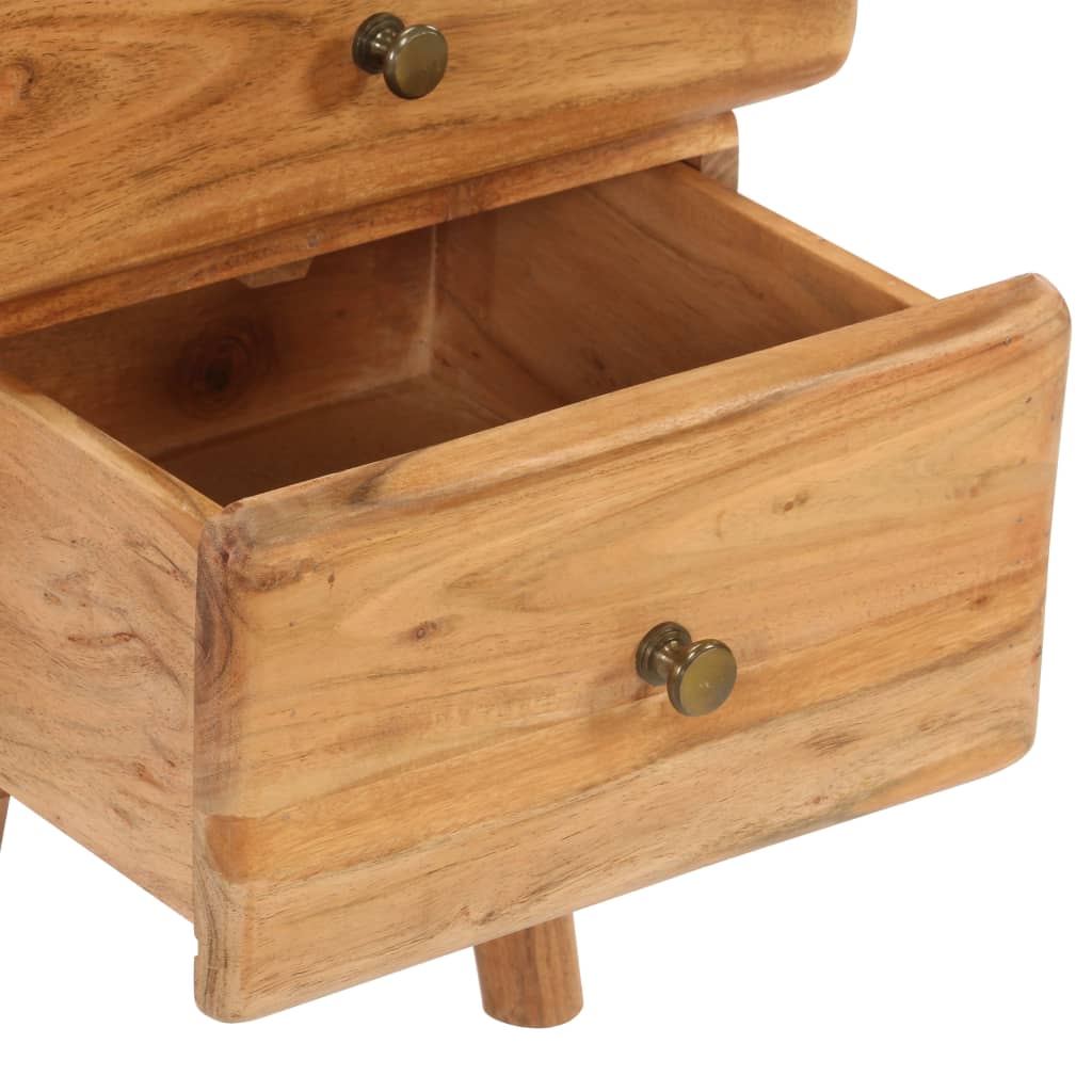 Nightstand Solid Acacia Wood 40x35x49 cm
