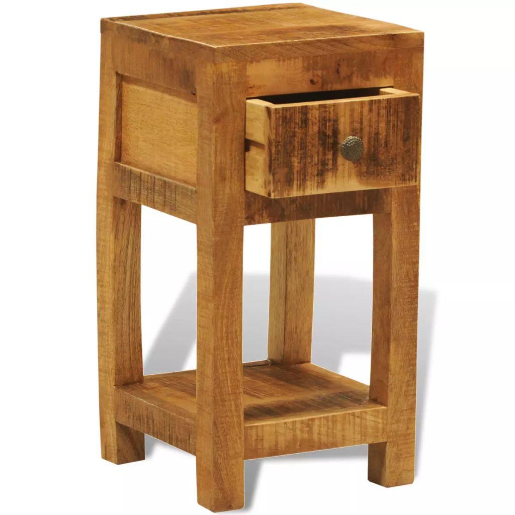 Nightstand with 1 Drawer Solid Mango Wood