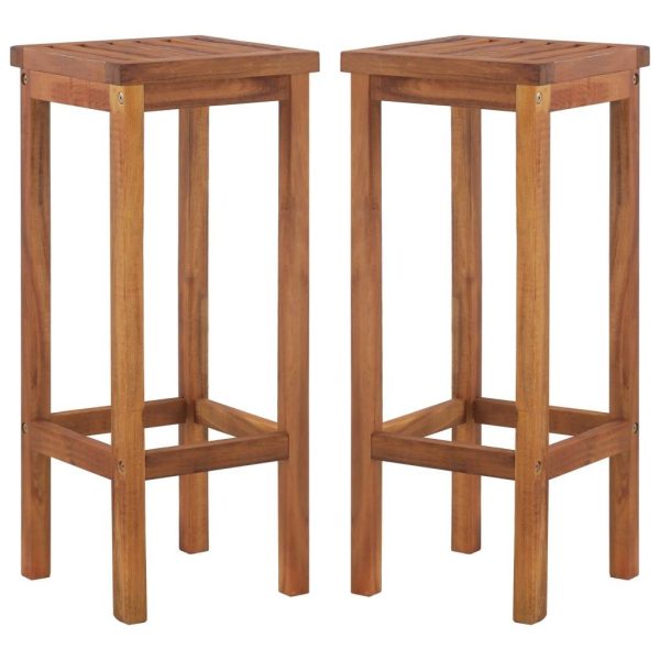 Outdoor Bar Chairs 2 Pcs Solid Wood