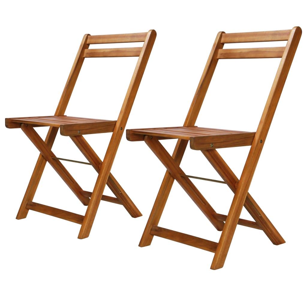 Outdoor Acacia Bistro Chairs 2 pcs