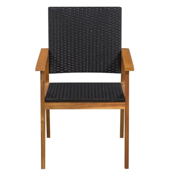 Outdoor Chairs 2 Pcs Poly Rattan Black And Brown