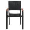 Outdoor Chairs 2 pcs Poly Rattan Black