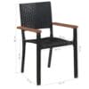 Outdoor Chairs 2 pcs Poly Rattan Black
