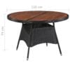 Outdoor Dining Table Poly Rattan and Solid Acacia Wood 115x74cm