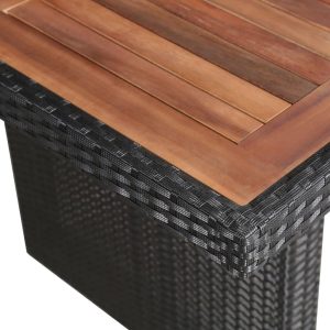 Outdoor Dining Table Poly Rattan and Solid Wood 240x90x74 cm