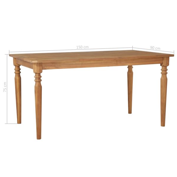 Outdoor Dining Table Solid Acacia Wood 150X90X75 Cm