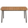Outdoor Dining Table Solid Acacia Wood and Steel 150x90x72cm