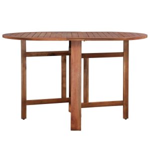 Outdoor Dining Table Solid Acacia Wood Oval 120X70X74 Cm