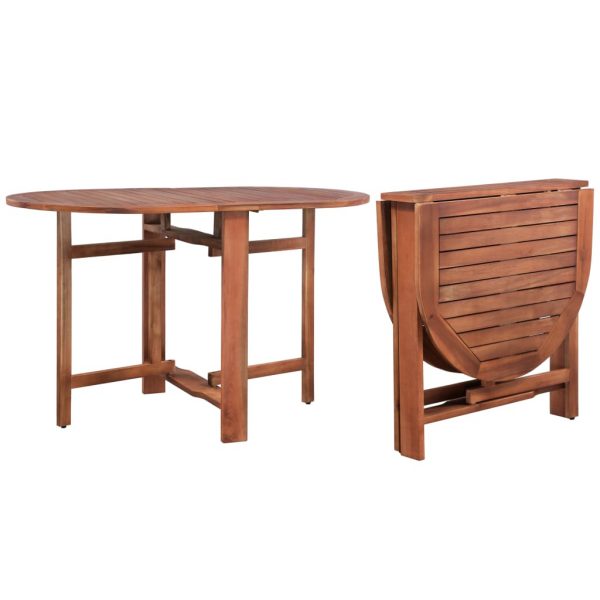 Outdoor Dining Table Solid Acacia Wood Oval 120X70X74 Cm