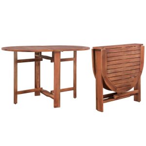 Outdoor Dining Table Solid Acacia Wood Oval 120x70x74 cm