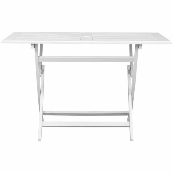 Outdoor Dining Table White 120X70X75 Cm Acacia Wood