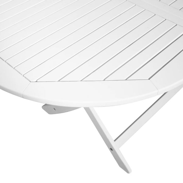 Outdoor Dining Table White 160X85X75 Cm Acacia Wood Oval