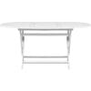 Outdoor Dining Table White Acacia Wood Oval