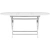 Outdoor Dining Table White Acacia Wood Oval