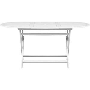 Outdoor Dining Table White Acacia Wood Oval