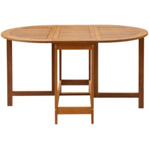 Outdoor Oval Drop Leaf Table Acacia Wood