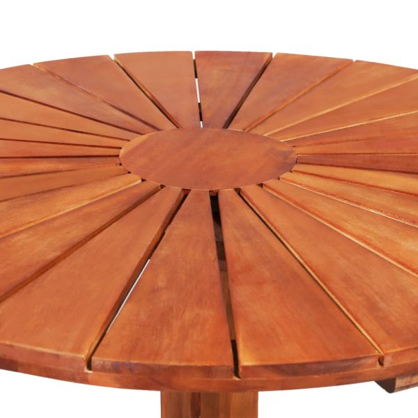 Pedestal Table Solid Acacia Wood 70x70 cm Round