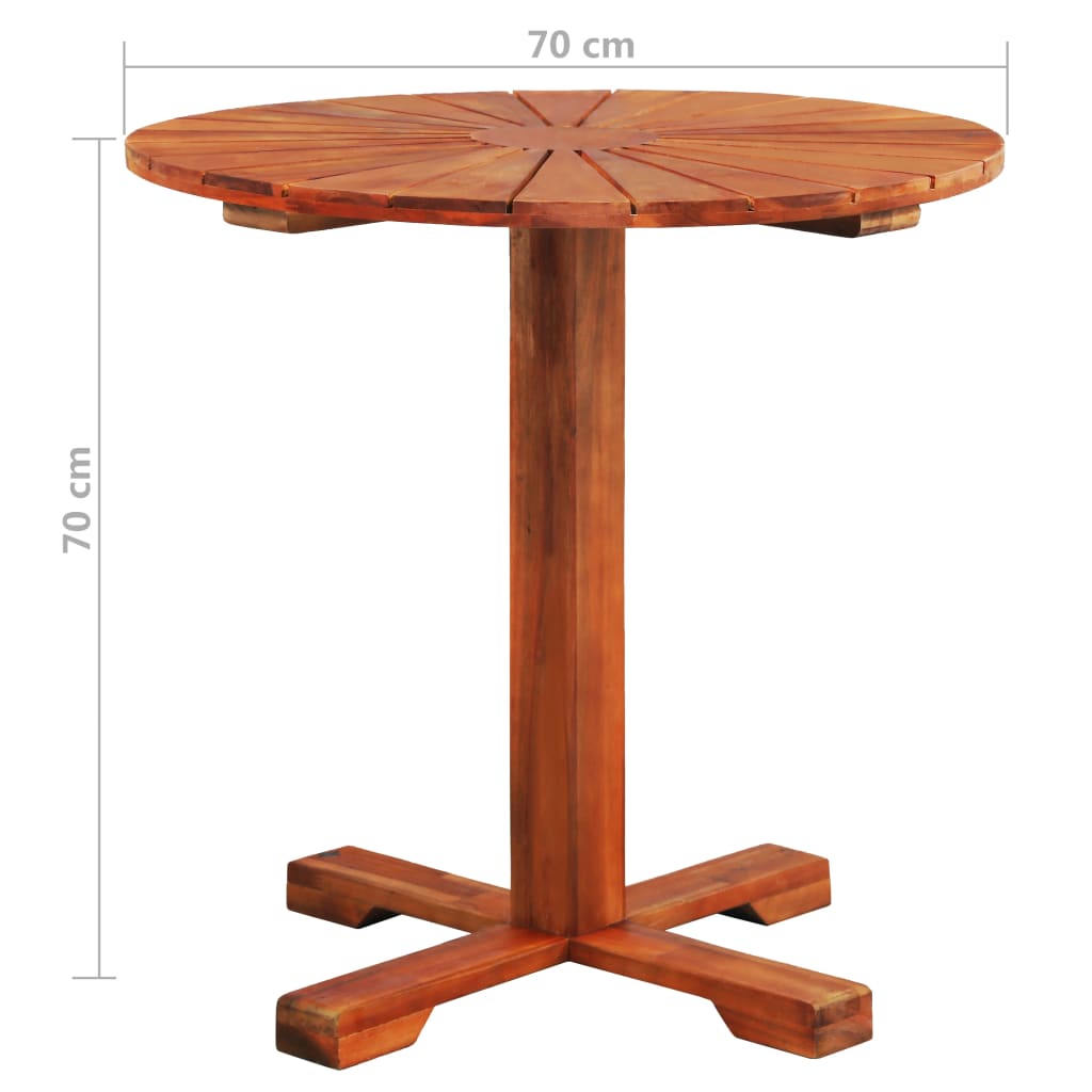 Pedestal Table Solid Acacia Wood 70x70 cm Round