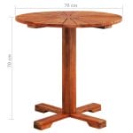 Pedestal Table Solid Acacia Wood 70×70 cm Round 6
