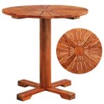 Pedestal Table Solid Acacia Wood 70×70 cm Round 1
