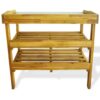 Potting Bench with 2 Shelves Solid Acacia Wood and Zinc