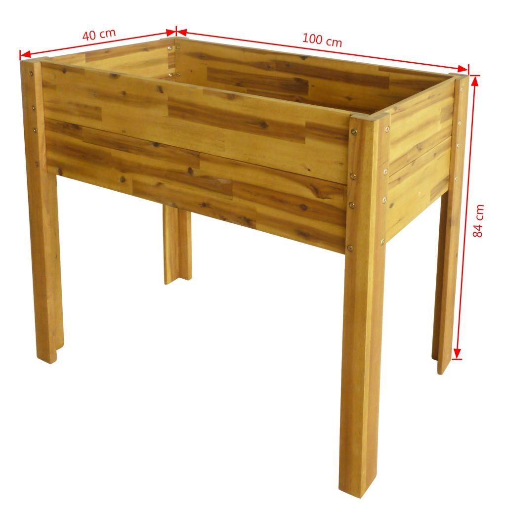Raised Garden Planter Solid Acacia Wood
