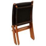 Relaxing Chair Real Leather 59x72x79 cm Black 4
