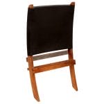 Relaxing Chair Real Leather 59x72x79 cm Black 5