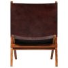 Relaxing Chair Real Leather 59x72x79 cm Brown