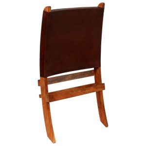 Relaxing Chair Real Leather 59x72x79 cm Brown