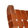 Relaxing Chair Real Leather 59x72x79 cm Crossed-Stripe Brown