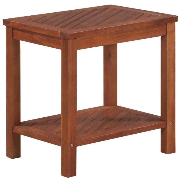 Side Table Solid Acacia Wood 45X33X45 Cm