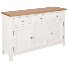 Colonial Painted White Large Sideboard with Oak Top 110x33.5x70cm