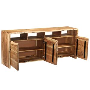 Sideboard Solid Acacia Wood Live Edges 180x43x77 cm