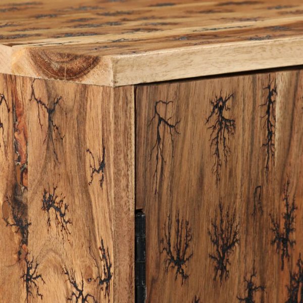 Fractal Print Acacia Sideboard Solid Wood 120cm