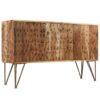 Fractal Print Acacia Sideboard Solid Wood Gold Feet 120cm