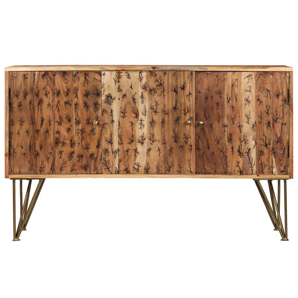 Sideboard Solid Acacia Wood with Fractal Patterns 120x30x75 cm