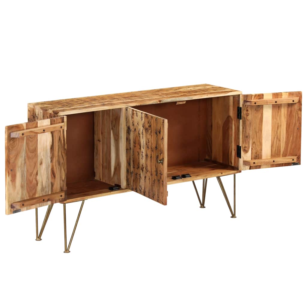 Sideboard Solid Acacia Wood with Fractal Patterns 120x30x75 cm