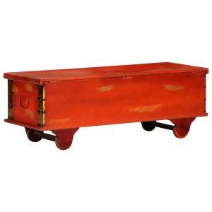 Storage Box Red 110x40x40 cm Solid Acacia Wood