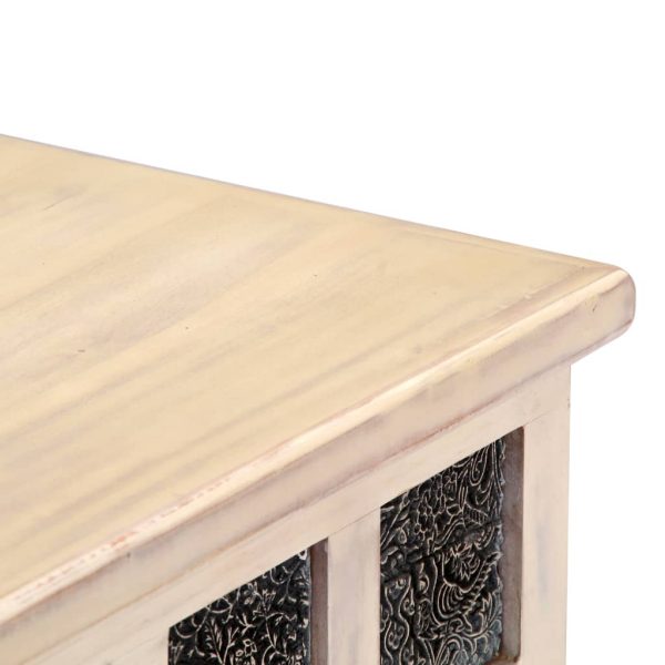 Storage Box White 110X40X45 Cm Solid Acacia Wood