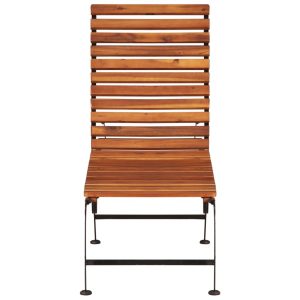 Sun Lounger with Steel Legs Solid Acacia Wood