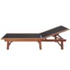 Sun Lounger with Table Solid Acacia Wood and Textilene