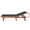 Sun Lounger with Table Solid Acacia Wood and Textilene