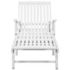 Sun Lounger with Wheels Solid Acacia Wood White