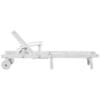 Sun Lounger with Wheels Solid Acacia Wood White