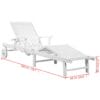 Sun Lounger with Wheels Solid Acacia Wood White