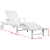 Sun Lounger with Wheels Solid Acacia Wood White