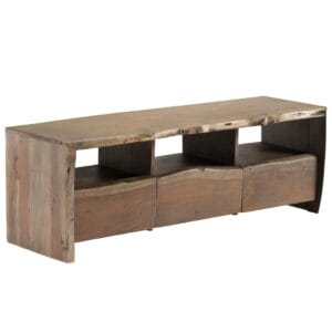 120cm Grey Wooden TV Stand with Live Edges Solid Acacia