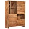 Wine Cabinet Solid Acacia Wood Live Edges 100x40x137 cm